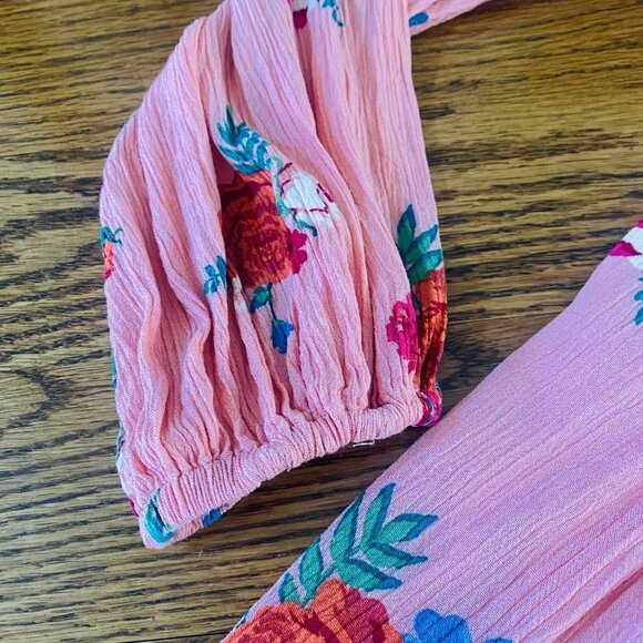 Matilda Jane Let's Go Out Dress - Peach Floral Boho Dress - M - Picture 9 of 14